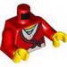 Набор LEGO Torso Sweater Cropped with Bow, Heart Necklace Print / Red Arms / Yellow Hands, Красный