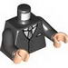 Torso Formal 3 Button Suit with Gray Tie Print / Black Arms / Light Flesh Hands