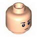 Minifig Head Dual Sided Black Eyebrows, Open Mouth Evil Grin / Closed Mouth Sad Print (SW Young Boba Fett) [Hollow Stud]