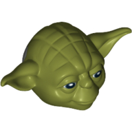 Набор LEGO Minifig Head Modified Yoda Curved Ears with Black Eyes and White Pupils Print, Оливковый