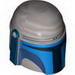 Minifig Helmet with Holes, SW Mandalorian with Blue and Dark Blue Print