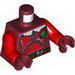 Torso SW Red Armor Plates, Holly and White Fur Collar Print / Red Arms / Dark Red Hands