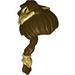 Набор LEGO Minifig Hair - Long Braided Ponytail with Gold Adornments Print [Leia], Темно-коричневый