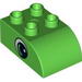 Duplo Brick 2 x 3 with Curved Top and Eye Print on Both Sides