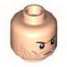 Minifig Head Beard Stubble, Brown Angry Eyebrows, White Pupils Print [Hollow Stud]