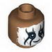 Minifig Head Dual Sided Face Paint Smiling / Mouth Open Scared Print (Tonto) [Hollow Stud]