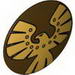 Minifig Shield - Round with Rounded Front and Gold Eagle Print