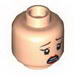 Minifig Head Dual Sided Female Red Lips, Determined / Scared Print (Rebecca Reid) [Hollow Stud]