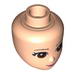 Minifig Head Modified Friends with Brown Eyes, Pink Lips and Closed Mouth Print