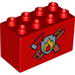 Duplo, Brick 2 x 4 x 2 with Fire Department Print
