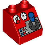 Duplo, Brick 2 x 2 Slope 45 with Joystick and Controls Print