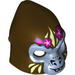 Minifig Mask - Chima Gorilla with Gray Face, Light Yellow Face Paint and Pink Flowers Print
