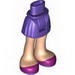 Friends Hips and Pleated Dark Purple Skirt, Light Flesh Legs and Magenta Shoes Print