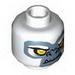 Minifig Head Dual Sided Alien Chima Gorilla with Yellow Eyes, Fangs and Gray and White Face Happy / Angry Print (Grizzam) [Hollow Stud]