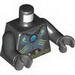 Torso Bare Gray Chest, Rope Belt, Light Yellow Markings with Blue Chi Jewel Print / Black Arms / Dark Bluish Gray Hands