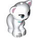 Набор LEGO Friends Cat Sitting with Lavender Eyes, Collar and Gray Markings Print, Белый