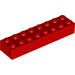 Набор LEGO Brick 2 x 8 with Fire Logo Badge and White Diagonal Stripes Print, Красный