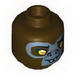 Minifig Head Dual Sided Chima Gorilla with Yellow Eyes, Protruding Front Teeth and Gray Face Happy / Sad Print [Hollow Stud]