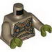 Torso SW Elaborate Golden Geonosian Armor Print / Dark Tan Arms / Olive Green Hands