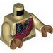 Torso Shirt with Indian Beaded Armor, Dark Red Wrap and Blue Necklace Print / Tan Arms / Medium Dark Flesh Hands