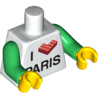 Torso - I 'L Brick' PARIS Print / Green Arms / Yellow Hands