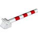 Train Barrier Lever with Red Stripe Print