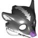 Minifig Mask Skunk with White Fur and Lavender Nose Print