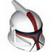 Minifig Helmet SW Clone Trooper with Holes, Dark Red Markings and Silver Visor Print (Clone Trooper Captain)