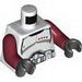 Torso SW Armor Clone Trooper Captain Black Belt and Four Dark Red Stars Print / Dark Red Arms / Black Hands