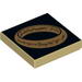 Tile 2 x 2 with Gold One Ring on Black Print