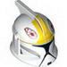 Minifig Helmet SW Clone Trooper with Holes, Yellow Markings and Black Visor Print (Clone Pilot)