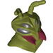 Minifig Head Modified Galaxy Squad Alien Mantizoid with 4 Eyes and Antennae and Dark Red Mandibles Print
