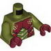 Torso Galaxy Squad Mantizoid with Dark Red, Yellowish Green and Black Exoskeleton Print / Olive Green Arms / Dark Red Hands