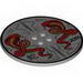 Tile Round 8 x 8 with 2013, Snakes and Hanzi Print