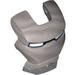 Minifig Visor Top Hinge with Silver Face Shield and White Eyes Print