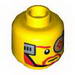 Minifig Head Dual Sided Cyborg Eyepiece, Beard, Determined / Breathing Apparatus Print [Hollow Stud]