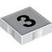 Набор LEGO Duplo Tile 2 x 2 with '3' Print, Белый