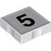 Набор LEGO Duplo Tile 2 x 2 with '5' Print, Белый