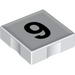 Набор LEGO Duplo Tile 2 x 2 with '9' Print, Белый