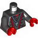 Torso with Lace-up Shirt, Red Trim and Silver Dragon Head Chain Print / Black Arms / Red Hands