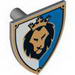 Minifig Shield - Triangular with Lion Head, Blue and White Background Print