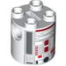 Brick, Round 2 x 2 x 2 Robot Body with Red and Silver Print (R4-G0)