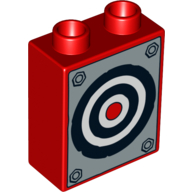Набор LEGO Duplo, Brick 1 x 2 x 2 with Target Print, Красный