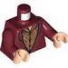 Torso Elven Coat with Gold Scrollwork Print / Dark Red Arms / Light Flesh Hands