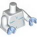 Torso Yeti with Bright Light Blue Shaggy Hair Print / White Arms / Bright Light Blue Hands [Col11-8]