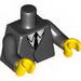 Torso Suit with White Shirt and Black Tie Print / Black Arms / Yellow Hands