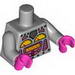 Torso Robot with Silver Rivets, Yellow Gauges, Dark Pink Screen Print / Light Bluish Gray Arms / Dark Pink Hands [Col11-16]