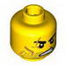 Minifig Head Beard Stubble, Scars over Right Eyebrow and Mouth, Angry Print [Hollow Stud]