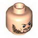 Minifig Head Beard Reddish Brown, Furrowed Brow Print [Hollow Stud]