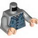 Torso Shirt and Sand Blue Vest Tattered with 4 Buttons Print / Light Bluish Gray Arms / Light Flesh Hands